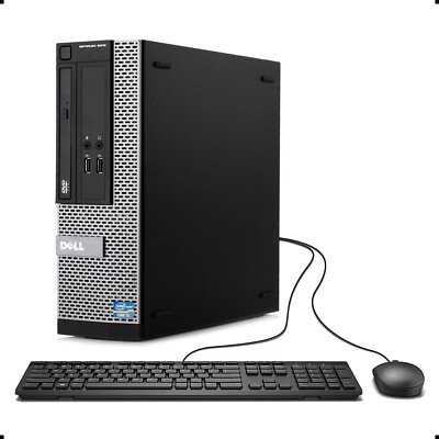 Dell Windows 7 32bit Desktop i5 Computer PC SFF DVDRW 8GB Ram 1TB HD 27'' LCD