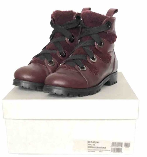 JIMMY CHOO RED LEATHER BEI FLAT ANKLE BOOTS SIZE UK 5.5 FOR WOMEN USED ONCE .