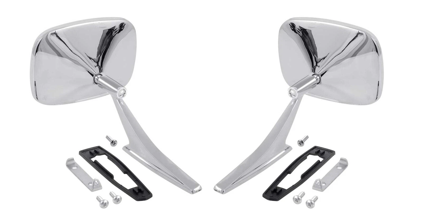 1968-77 GM CHROME DOOR MIRRORS CHEVY CHEVELLE EL CAMINO MONTE CARLO IMPALA PAIR