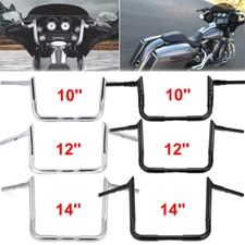 10" 12" 14" Rise Ape Hanger Handlebars For Harley CVO Tri Street Electra Glide