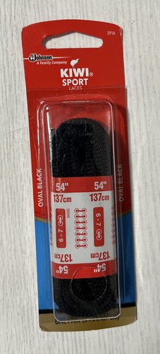 KIWI Sport 54" Black Oval Laces 1 Pair for 6 to 7 Eyelets, New #3916