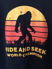 Tee: Bigfoot monster hide and seek world champion shirt xxl used