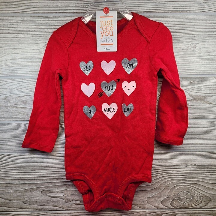 Valentines Day Carters Just One You Bodysuit Love Red Long Sleeve 12 Months