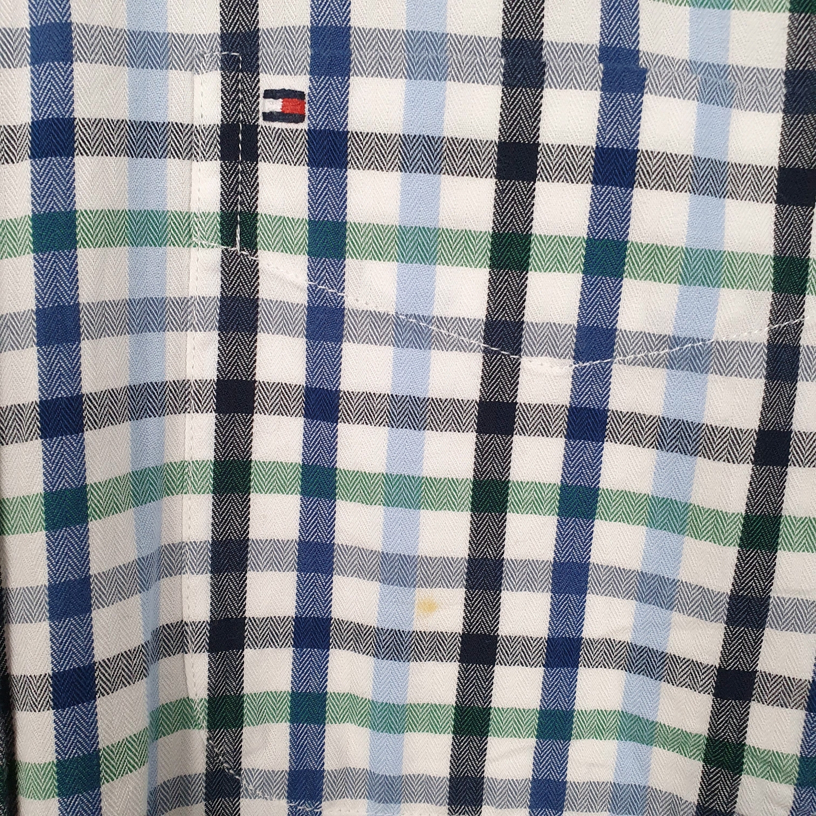 TOMMY HILFIGER White Check Shirt Long Sleeve Casual Mens L image 4