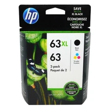 Genuine HP 63XL Black HP 63 Regular Color Ink Cartridges Combo