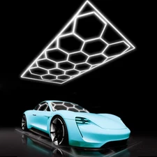 Hexagon LED Garage Light 6500K Honeycomb Lights 636W for Warehouse Gym