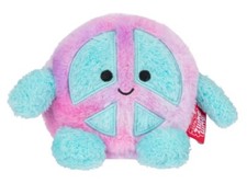 Bum Bumz RetroBumz - 7.5" Megs the Pink Blue Peace Sign - Bean Plush Toy