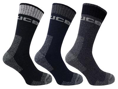 JCB Rugged Boot Herren Freizeit Arbeit Socken 3er Pack schwarz/grau/marine UK 6-11 EUR 39-46