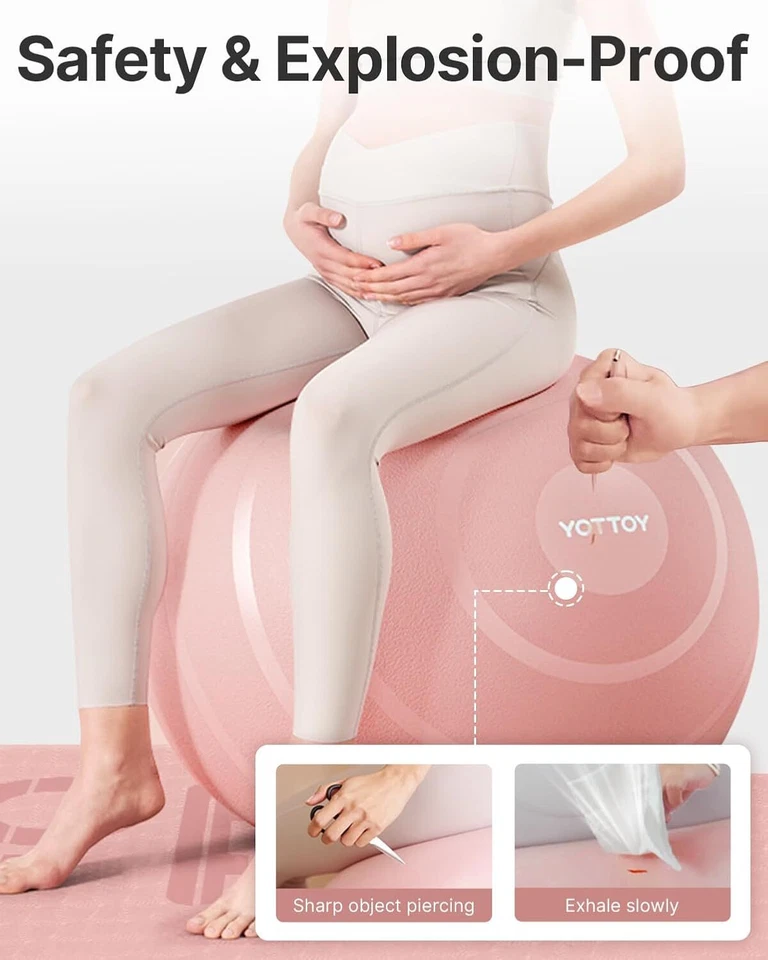 Explosion-proof exercise ball, yoga ball,(size: 26 inches/58-65 cm) - Image 2 of 4