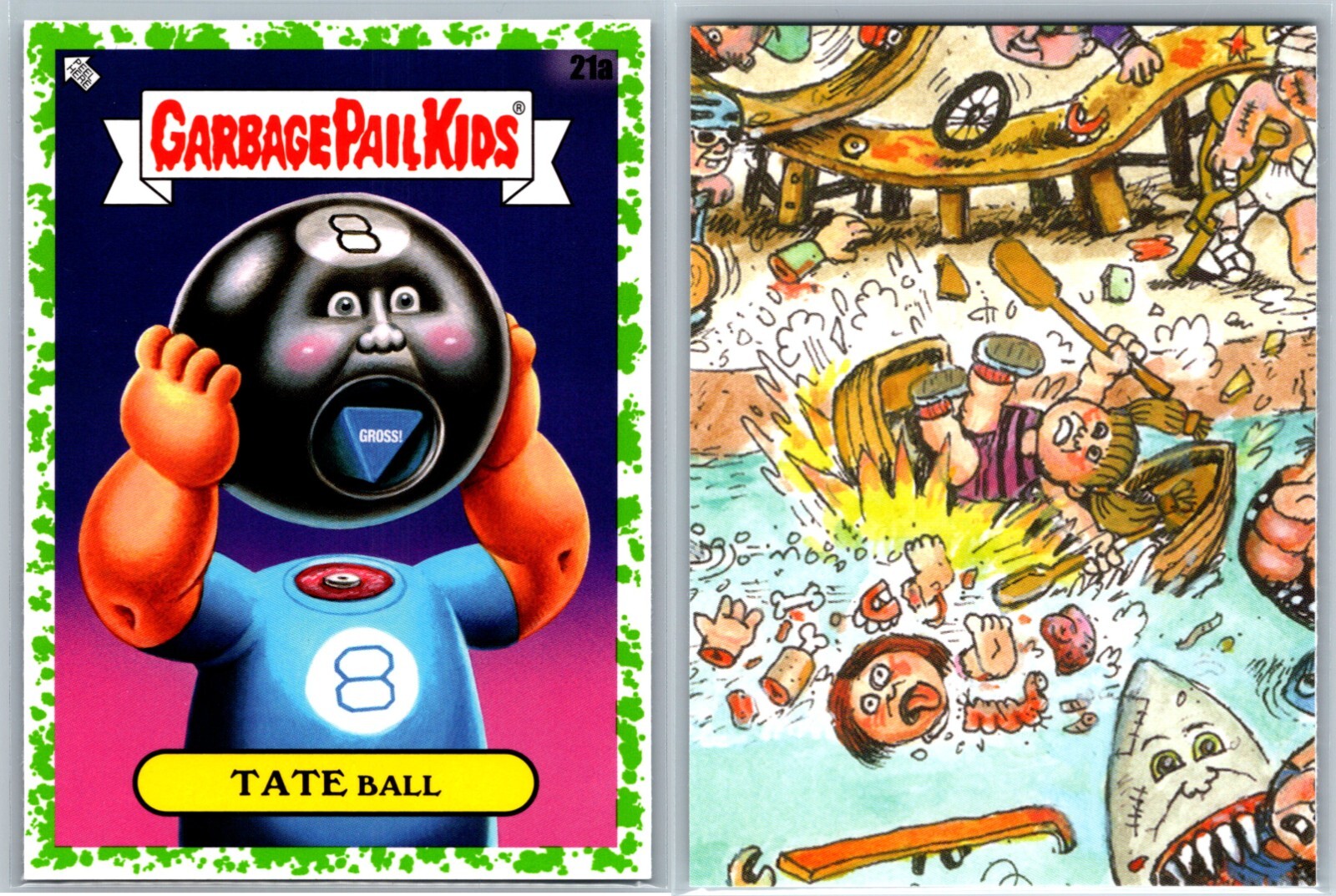 2024 Topps Garbage Pail Kids GPK Series 1 Green KIDS AT PLAY TATE Ball 21a Baseball Card