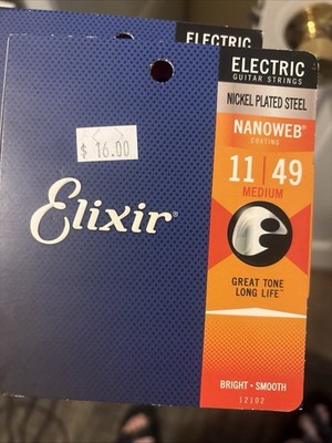 4 pack! Elixir Nanoweb Coated Electric Guitar Strings Nickel Plated Steel 11-49