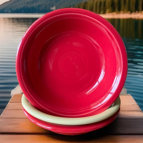 VTG Fiesta 5.5” Bowls Set of 3 – Buttercup Yellow (Retired) & Fiesta Scarlet Red