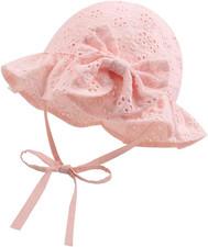 Cappellino Estivo Da Sole per Neonata Cappello Da Pescatore Bowknot per Bambina 