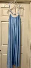 VTG Diane Von Furstenberg Blue Long Lace Nightgown Size Small USA