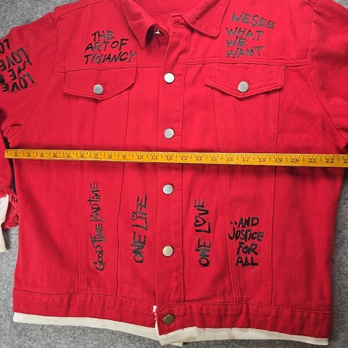 Lau Kenichi Red Jean Jacket Graffiti - Picture 6 of 17