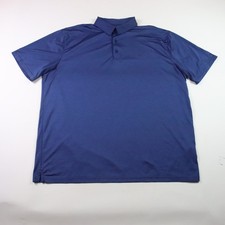 Ariat Tek Performance Polo Shirt Mens XL Blue Heat Series Short Sleeve READ HOLE