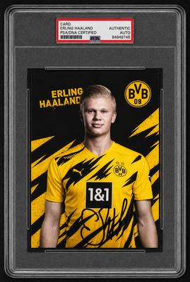 Signed Erling Haaland 2020 Borussia Dortmund Club Rookie Card