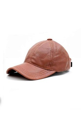 Men s Genuine Sheep Leather Baseball Cap Adjustable Breathable Hat Black Brown