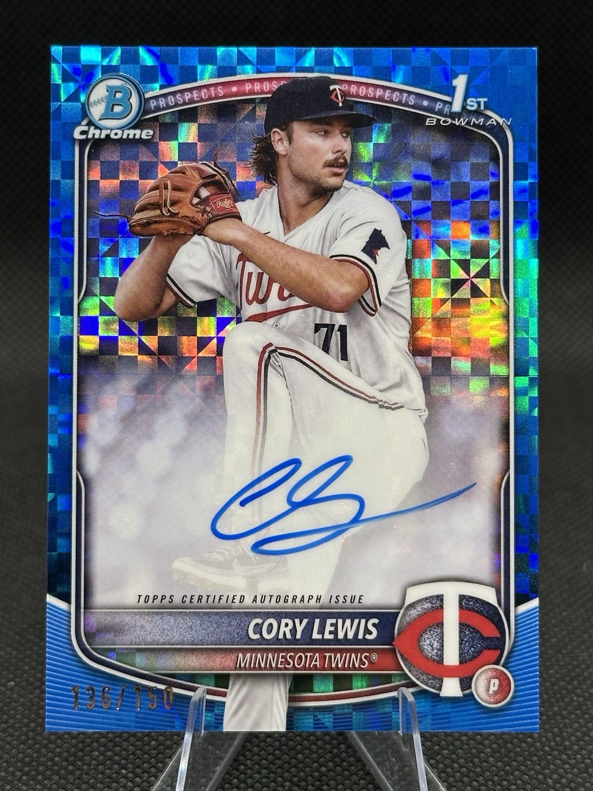 2025 Bowman Cory Lewis 1st Chrome Auto Blue X-Fractor /150 Twins #CPA-CLE RC