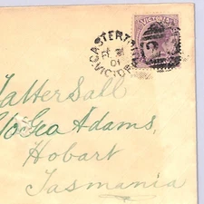 VICTORIA QV Cover *Casterton* Duplex 1901 Australia {samwells-covers}XK303