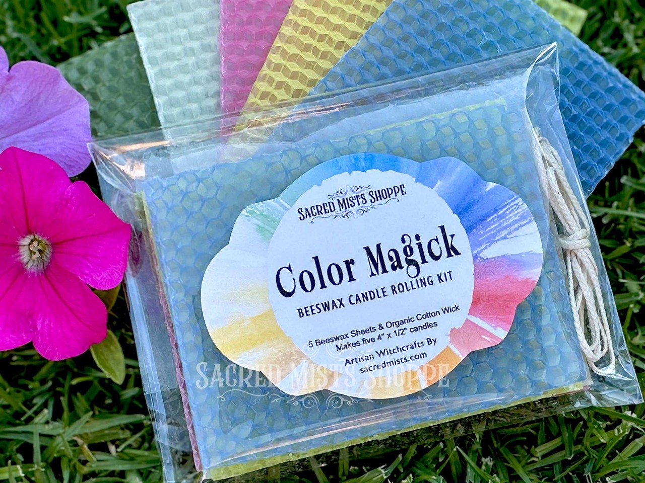 Color Magick Beeswax Candle Rolling Kit for Spell Candles, C