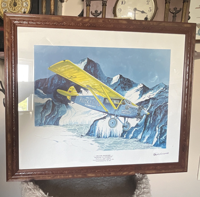 #ad Greater Rockford “Rockford to Stockholm” Signed Aviation Print framed 22x18 $70.00