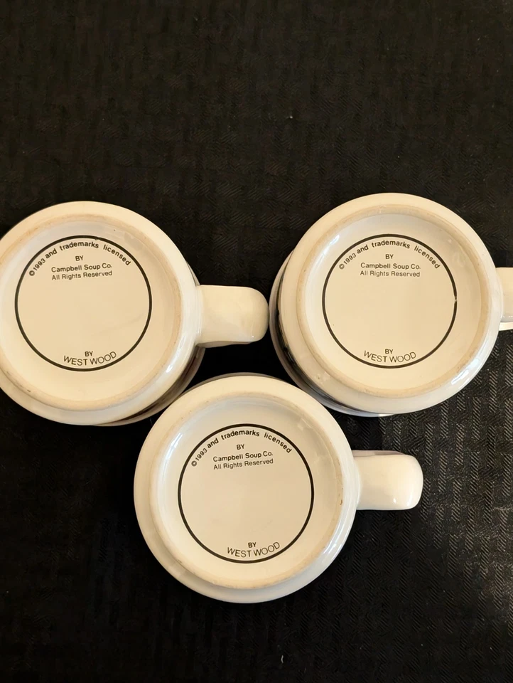Juego de 3 tazas vintage Campbell's Soup Collectors - 1993 excelente estado Foto 4 de 4