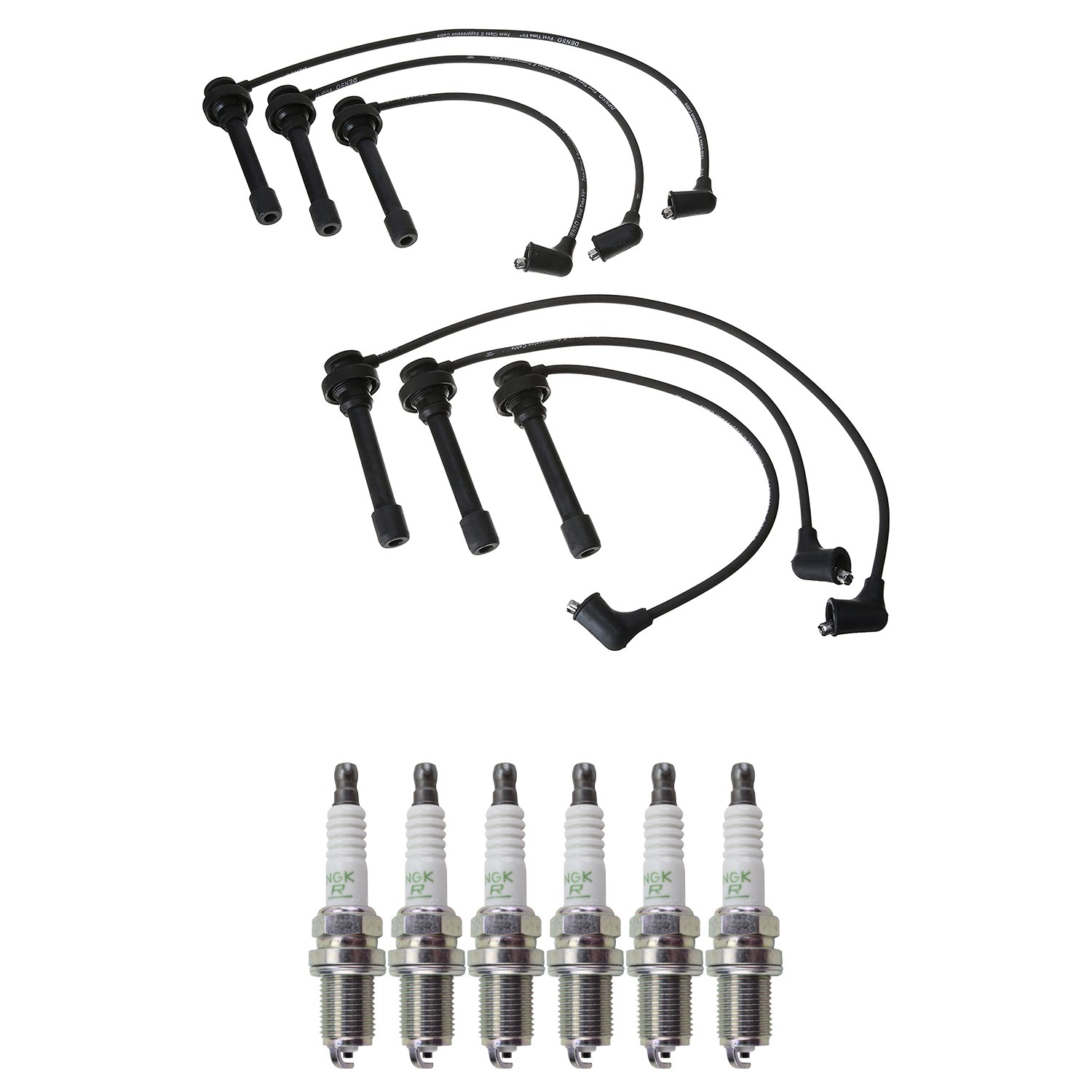 Denso Ignition Wires and NGK Spark Plugs Kit for Mitsubishi Galant 99-00 3.0L V6