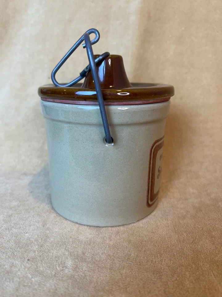 Tarro de vasija de iniciación de masa madre de gres cierre de fianza de alambre de gres ¡EXCELENTE! Foto 3 de 4