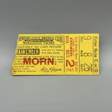 OCT 2, 1965 WORLD SERIES YR HARMON KILLEBREW HR #296 MINNESOTA TWINS TICKET STUB