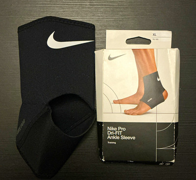 Nike Pro Dri-FIT Compression Ankle Sleeve Training Support Black XL