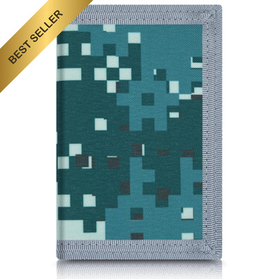Kids Wallet for Boys RFID Trifold Canvas Outdoor Sports Gift Little Green Square