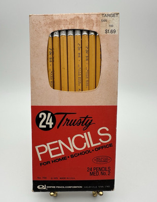 24 Pack Vintage Empire Berol Trusty Pencils 916 No. 2 Med No. 700 1976 NOS