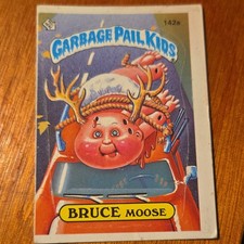  1986 Error card, oc, Garbage Pail Kids Series 4 #142a Bruce Moose Sticker Card