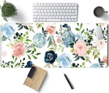 Gaming Green Desk Mat Desk Mouse Pads Purple Blue Pink Floral Mouse Pad Large