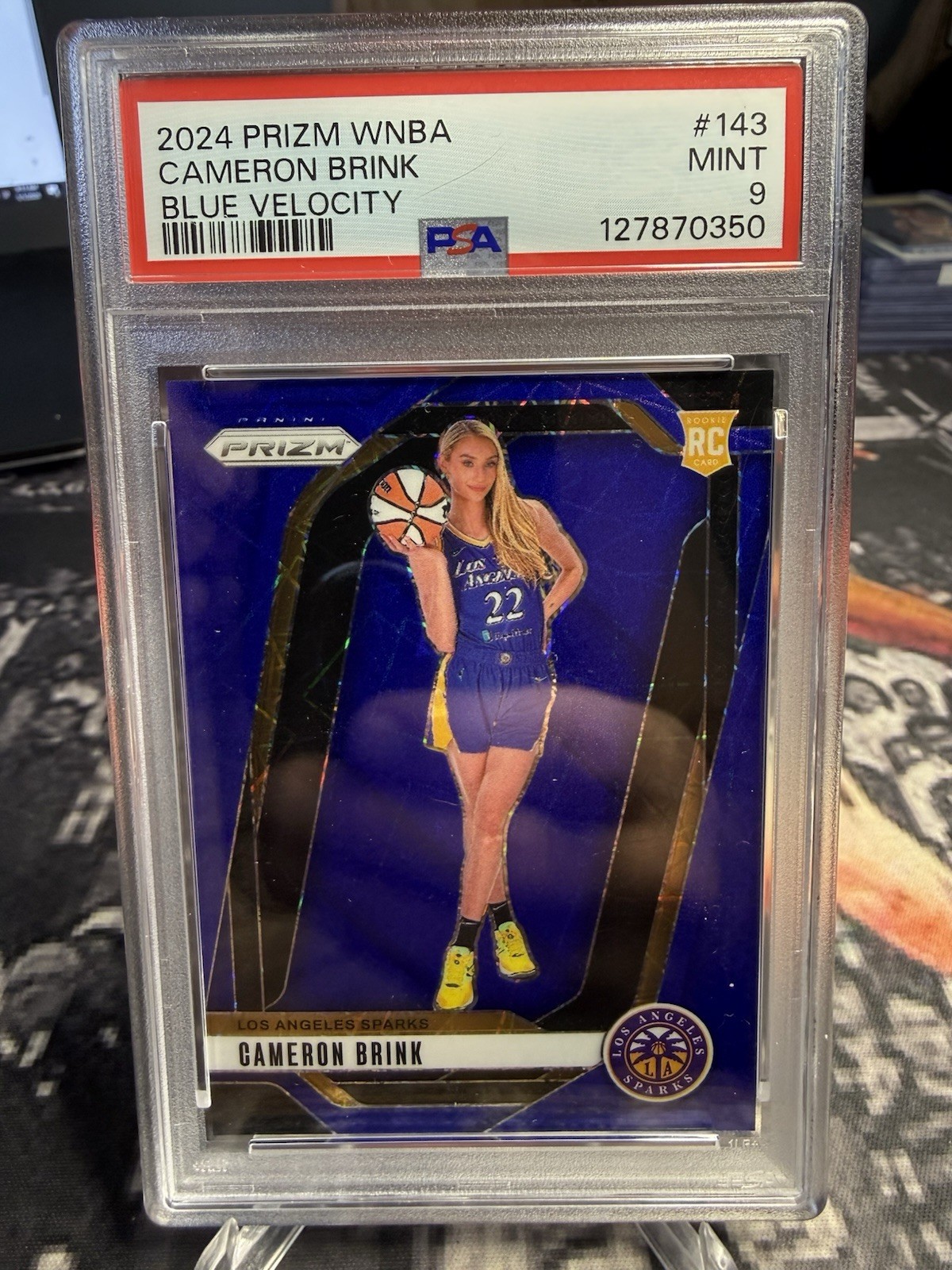 2024 Panini Prizm WNBA Blue Velocity Cameron Brink #143 PSA 9 MINT Rookie RC