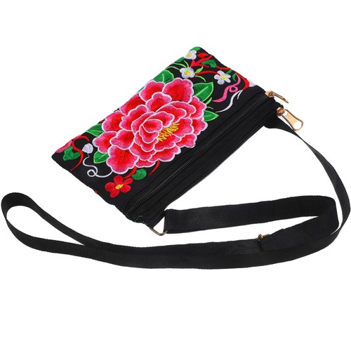 Embroidered Crossbody Bag Canvas Messenger Bags Women Travel Ethnic Style - Picture 12 of 12