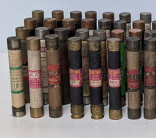 Lot of 42: Assorted 10-30 Amp Fuses, Reliance, Buss, Fusetron, Shawmut, More
