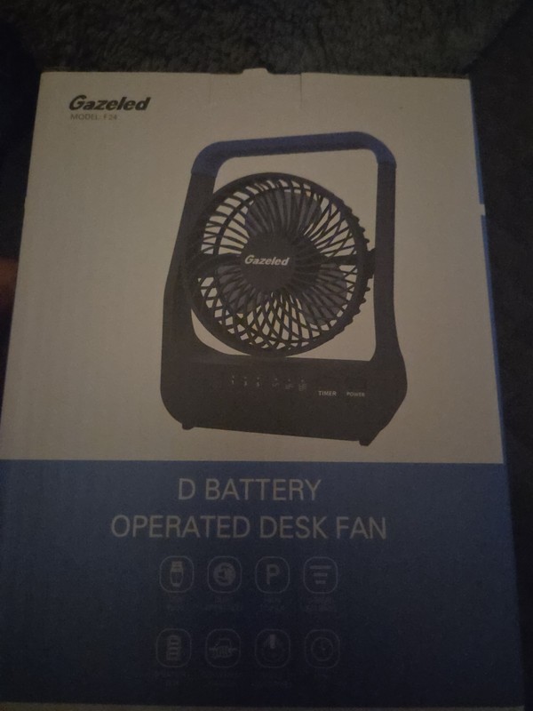 Gazeled F24 Battery Operated Fan Camping Fan Battery Powered Super Long Lasting