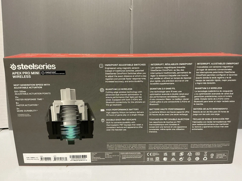 SteelSeries - Apex Pro Mini 60% V2 Wireless Mechanical OmniPoint Adjustable H... - Image 4 of 4