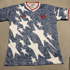 Vintage Adidas 2XL US Soccer 1994 World Cup Graphic Denim Stars Jersey Tee