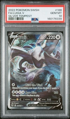 2022 Pokemon SWSH Silver Tempest Lugia V #186/195 PSA 10 GEM MINT