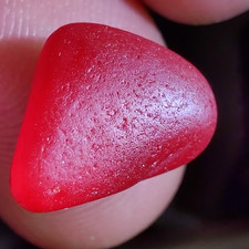 BRIGHT Red Layered SWIRL Multi: UV-Glowing GEM  Real Davenport Beach Sea Glass