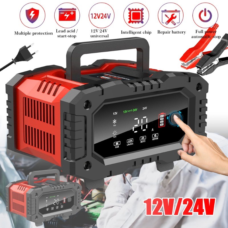 12V/24V Portable Car Battery Charger Jump Starter Booster Jumper Box Power Bank