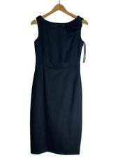 VALENTINO Sleeveless Dress 42 Wool BLK Solid DB3VS0H5 V11696B