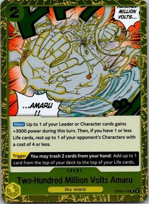 Two-Hundred Million Volts Amaru (Textured Foil) OP05-115 R Premium Booster -The