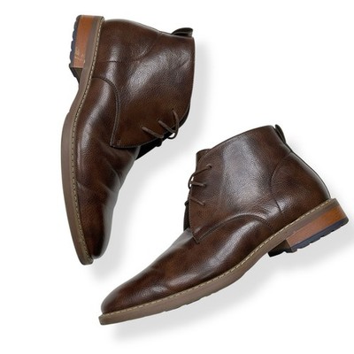 Van Heusen Boots Men 9M Brown Gibson Chukka Lace Up Faux 