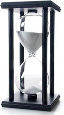 60 Minutes Hourglass, Wood Sand Timer White