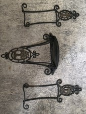 3 Piece Wall Mounted Wrought Iron Shelf And P...