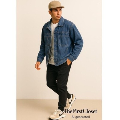 Vintage Jacket Mens Large Haute Route Denim Workwear Made in Hong Kong